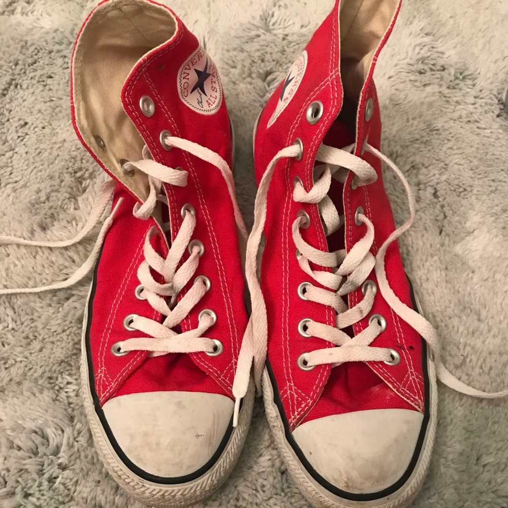 Red high top converse